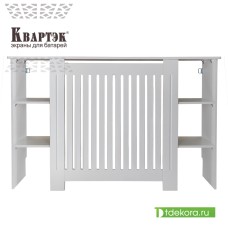 Экран-тумба с полками белый Двухсторонняя