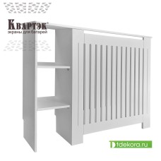 Экран-тумба с полками белый Левая