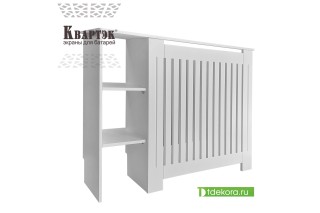 Экран-тумба с полками белый Левая