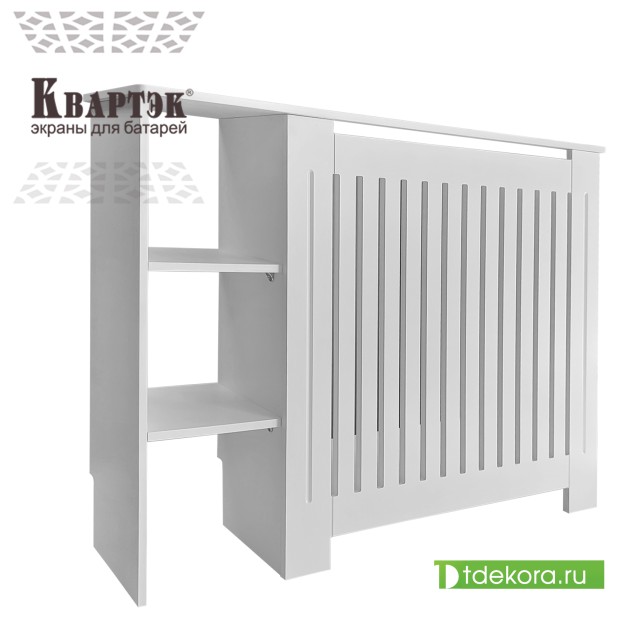 Экран - тумба с полками КВАРТЭК для радиатора Левая